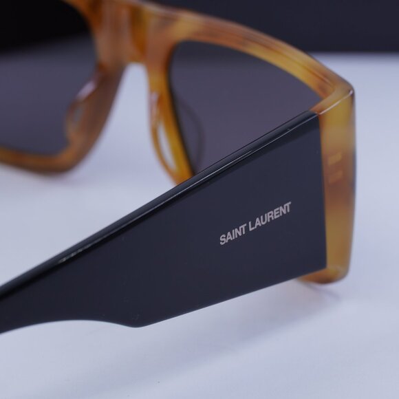 Saint Laurent SL635ACETATE 005 Rectangle Sunglasses - Havana/Black/Grey - Picture 8 of 9